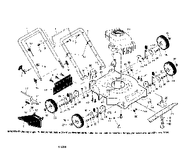 Engine/wheels/housing/handle Diagram and Parts List for 386090  Weed Eater Lawn Mower